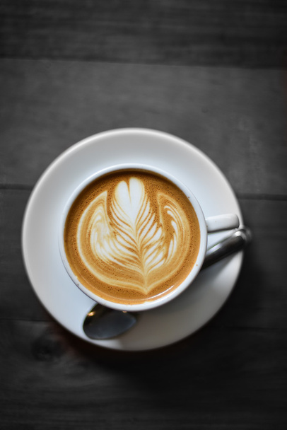 coffee latte art in coffee shop - Foto, afbeelding