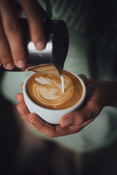 how to make coffee latte art - Foto, Imagen