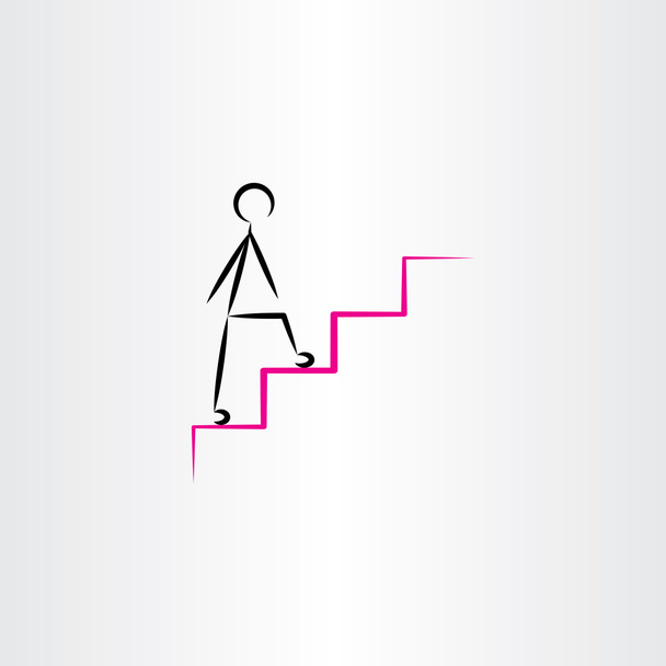 ο άνθρωπος αναρρίχηση στοιχείο σχεδίασης εικονίδιο διανυσματικά σκάλες - Διάνυσμα, εικόνα