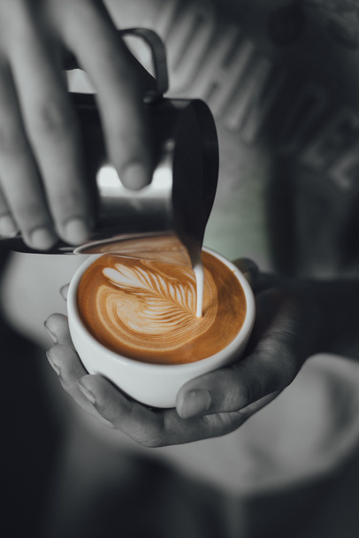 how to make coffee latte art - Foto, immagini