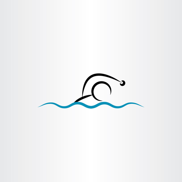 uomo nuoto vettoriale illustrazione icona
 - Vettoriali, immagini