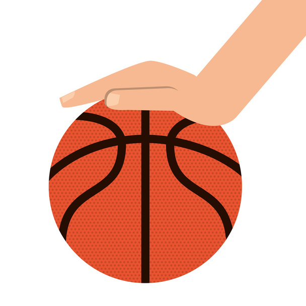 εικονίδιο μπάλα και χέρι μπάσκετ - Διάνυσμα, εικόνα