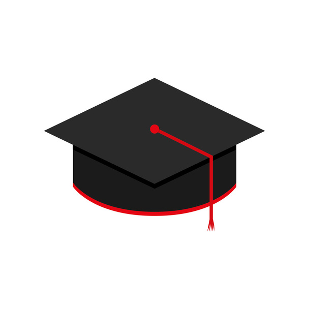 Αποφοίτηση μαύρο καπάκι Πανεπιστήμιο εικονίδιο. Διανυσματικό γραφικό - Διάνυσμα, εικόνα