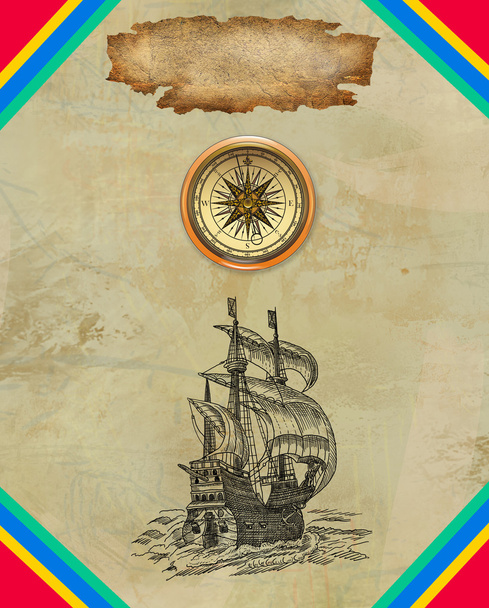 Old pirate map - Фото, зображення