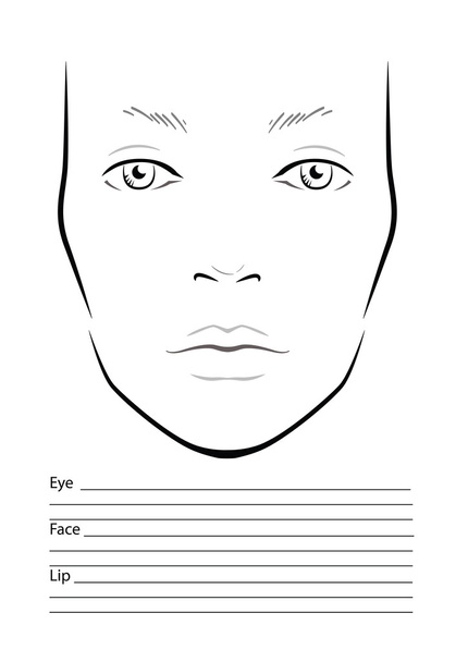 Gráfico facial Maquiagem Artista em branco
. - Vetor, Imagem