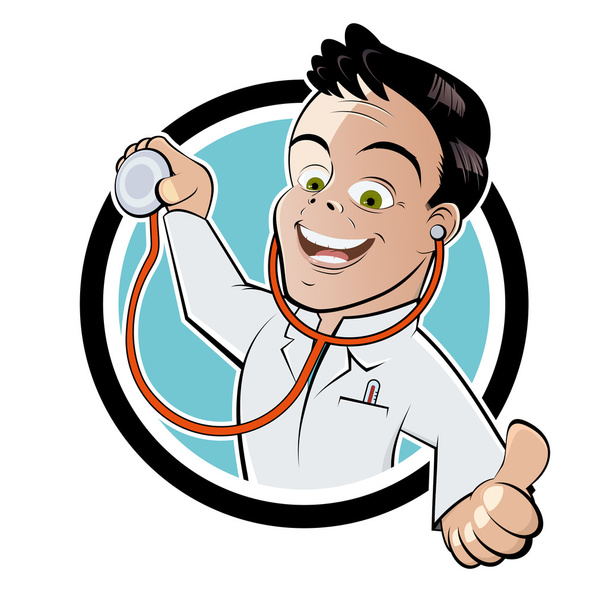 Funny cartoon doctor - Vector, Image
