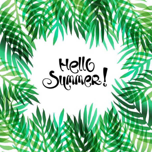 Abstract exotic leaves summer vector background - Vektor, kép