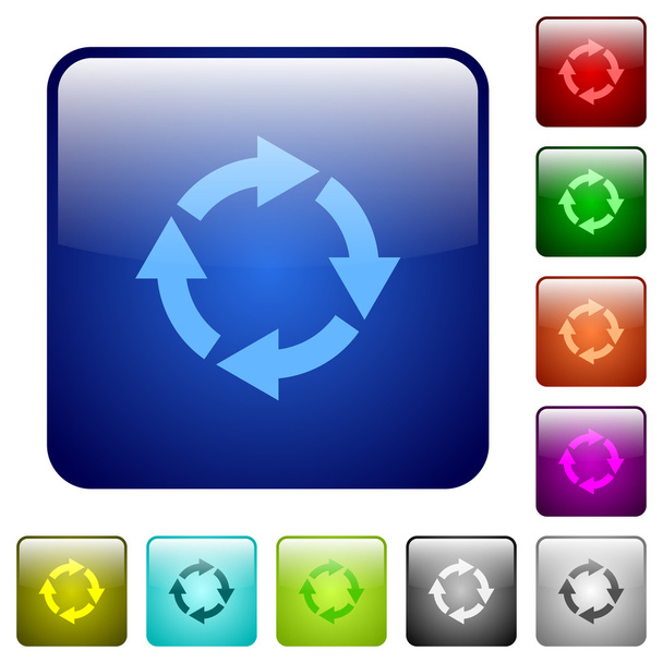 Color rotate right square buttons - Vector, Image
