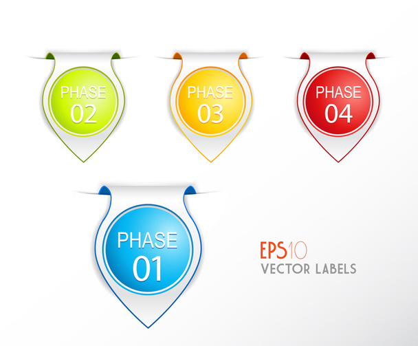 Set of phase badges with numbering. - Вектор,изображение