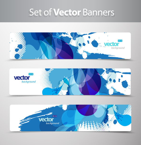 Set of abstract colorful web headers. - Vector, Image