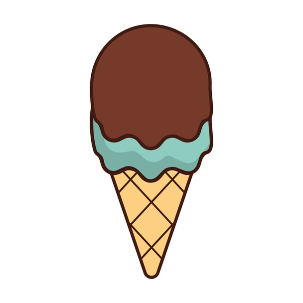 Eis-Dessert süße Ikone. Vektorgrafik - Vektor, Bild