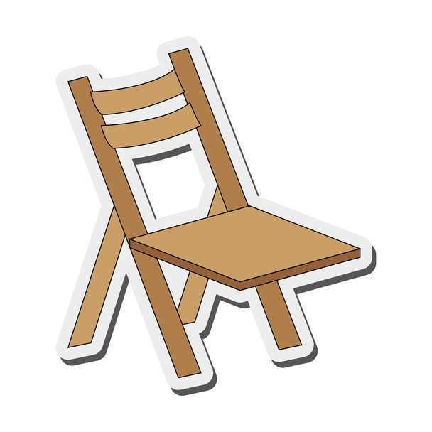singlen składane krzesło ikona - Wektor, obraz