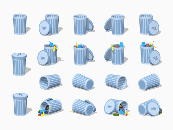 Набор низкокалорийных мусорных баков
 - Вектор,изображение