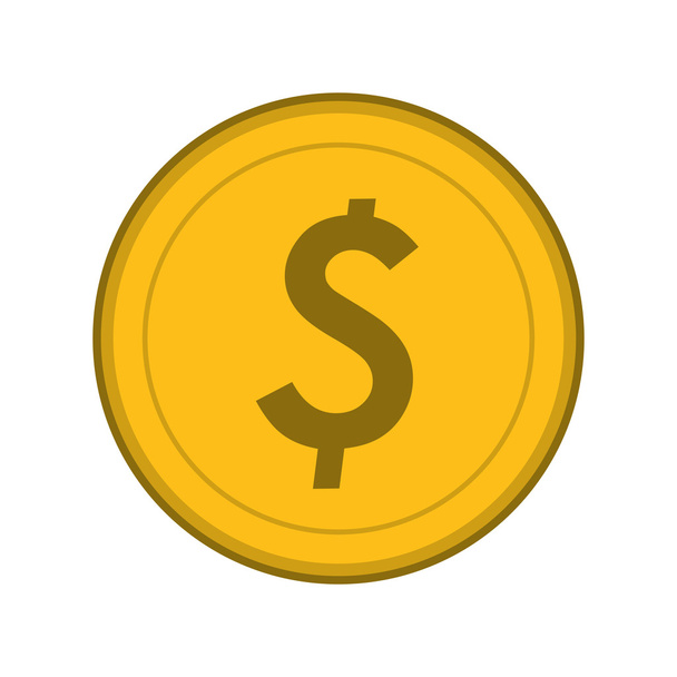 dollar coin icon - Vector, Imagen