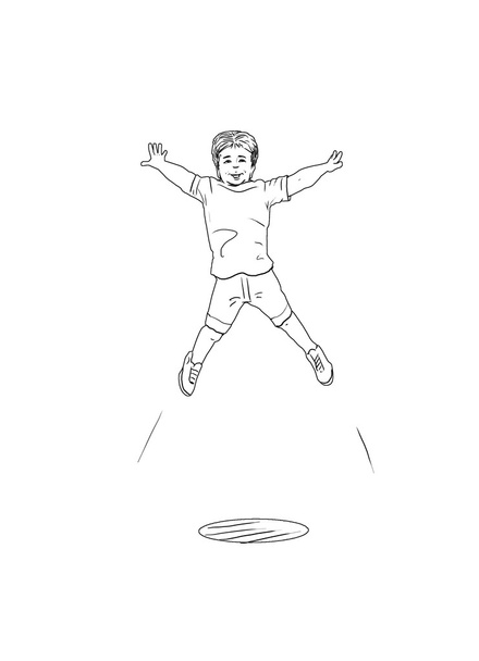 Детей. Дети прыгали. Детские силуэты. Action Sport. Мальчики прыгают на белом фоне. Цифровая иллюстрация изображения. Спорт, отдых
. - Фото, изображение