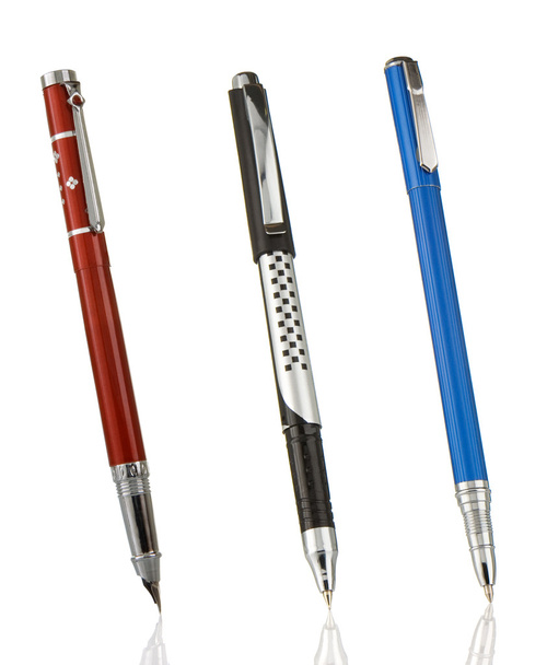 Colorful shining pens isolated on white - Photo, Image