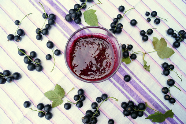Healthy smoothie from berry of blackcurrant vitamin drink, summer desserts concept - Zdjęcie, obraz