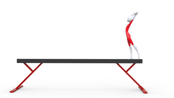Gymnaste fille sur un faisceau d'équilibre
 - Photo, image