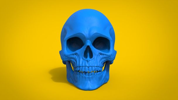 Блакитний череп - 3D ілюстрація
 - Фото, зображення