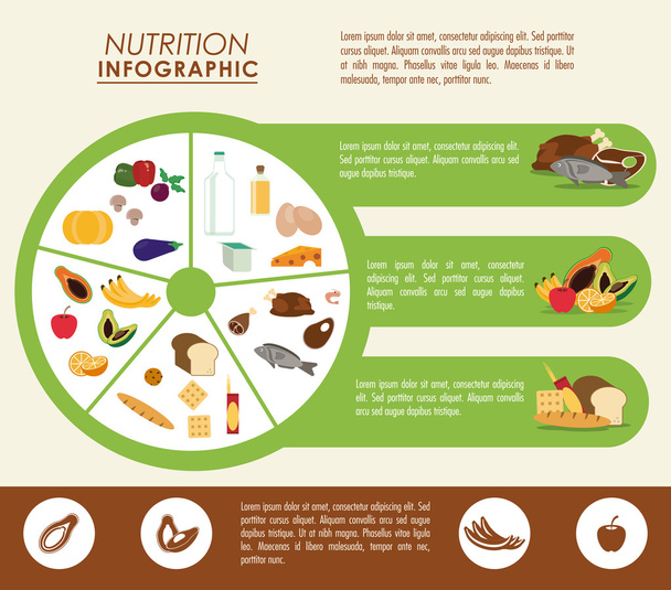 Ikona infografiki. Projekt żywienia. Grafika wektorowa - Wektor, obraz