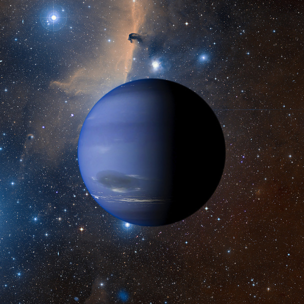 Сонячна система планету Нептун на фоні туманність 3d-рендерінг.  - Фото, зображення