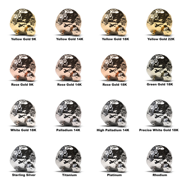 Κοσμήματα μετάλλων δείγματα σε λευκό φόντο 3d rendering - Φωτογραφία, εικόνα