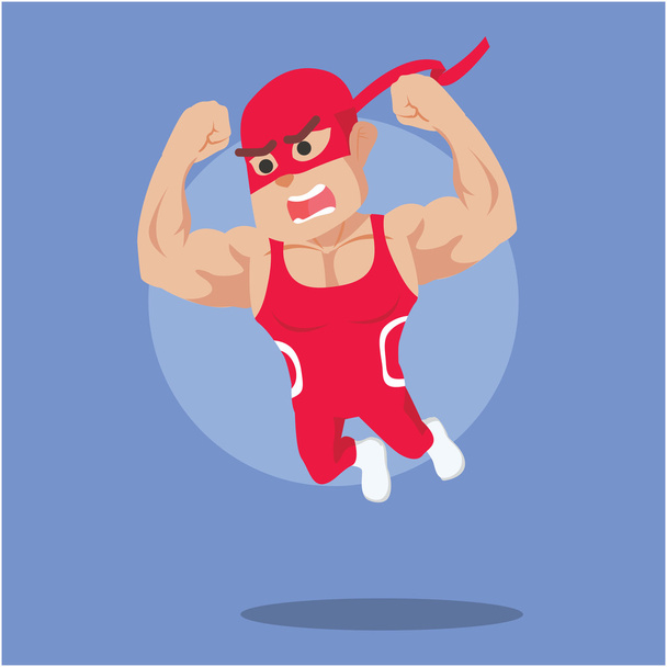 luchador salto ilustración carácter
 - Vector, imagen