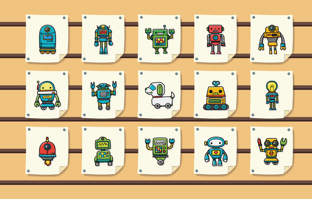 Manufacture robot icons set,eps10 - Vector, Imagen