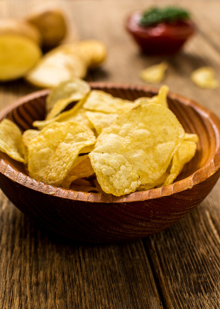 zoute aardappel chips  - Foto, afbeelding