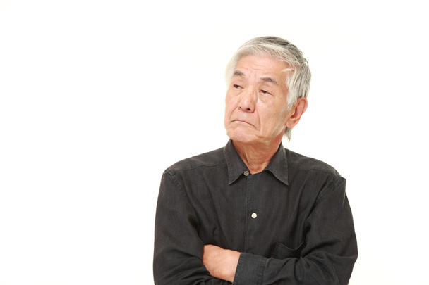 senior Japanese man worries about something - Zdjęcie, obraz