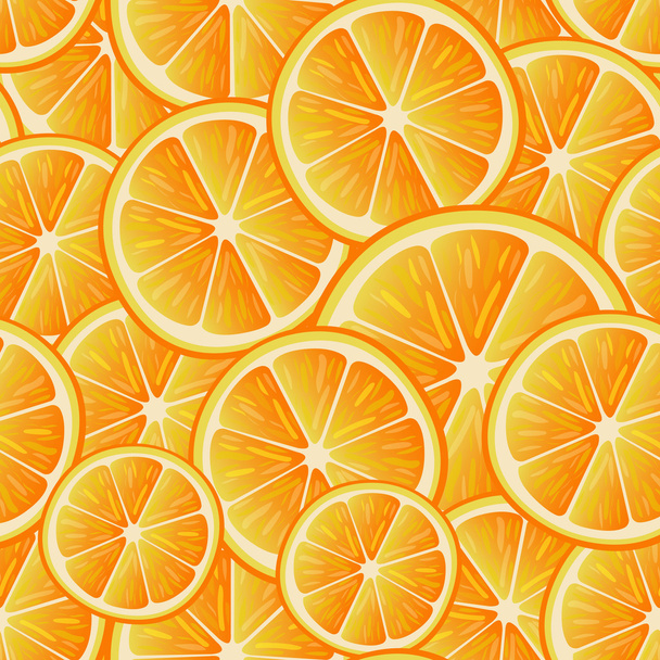 Citrus seamless pattern. Seamless pattern of oranges slices. Fruit collection. - Vector, Imagen