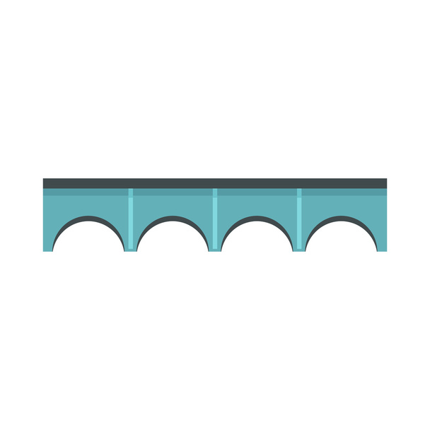 Arch bridge icon, flat style - Vector, Imagen
