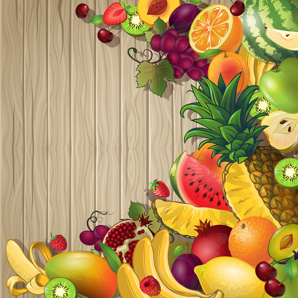 Fruits Colored Background - Вектор, зображення