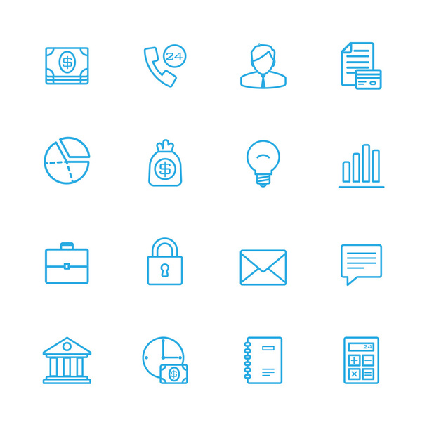 Iconos de línea azul de finanzas y banca
  - Vector, imagen