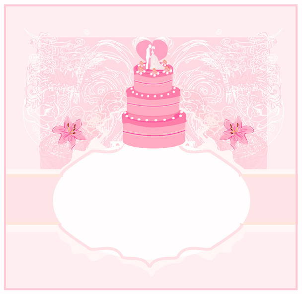 Wedding cake card design - Vector, afbeelding