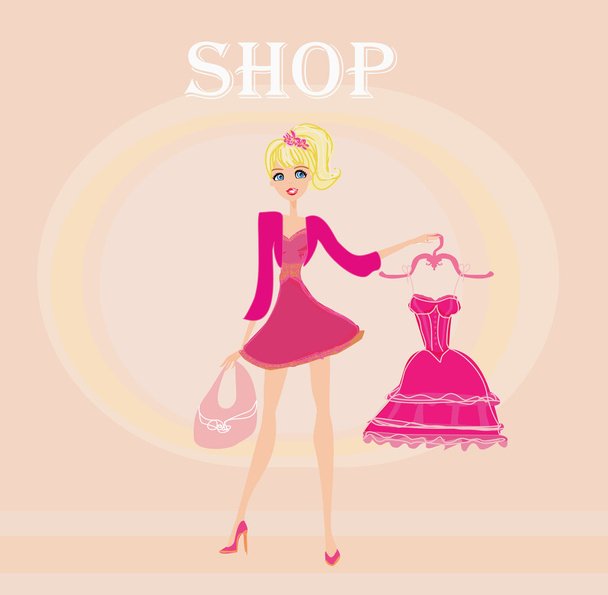 Beautiful women Shopping - Vetor, Imagem
