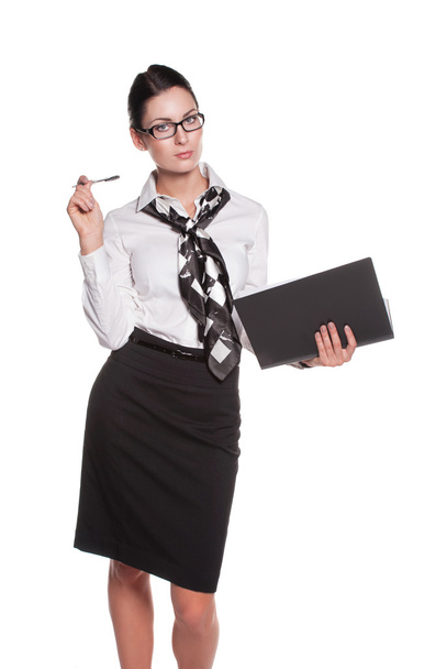 Attractive business woman in glasses - Foto, afbeelding