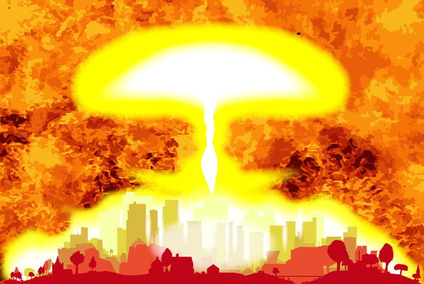 Atombomba hő háttér - Vektor, kép