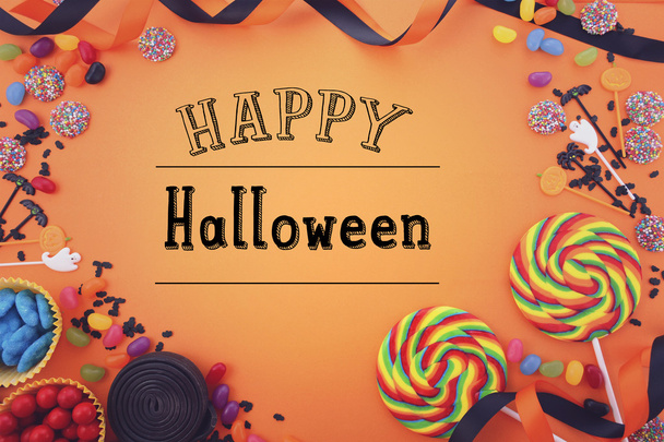 Happy Halloween Candy achtergrond - Foto, afbeelding