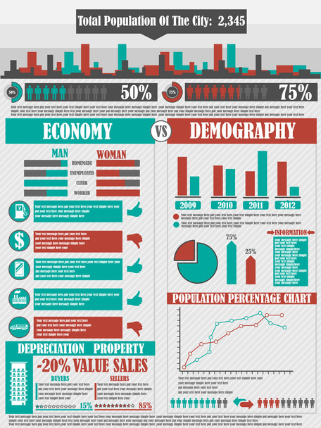 INFOGRAPHICS CITY RED - Vector, Image
