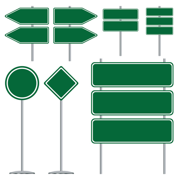Prázdné silnice zelenobílá značka design na bílém pozadí. - Vektor, obrázek