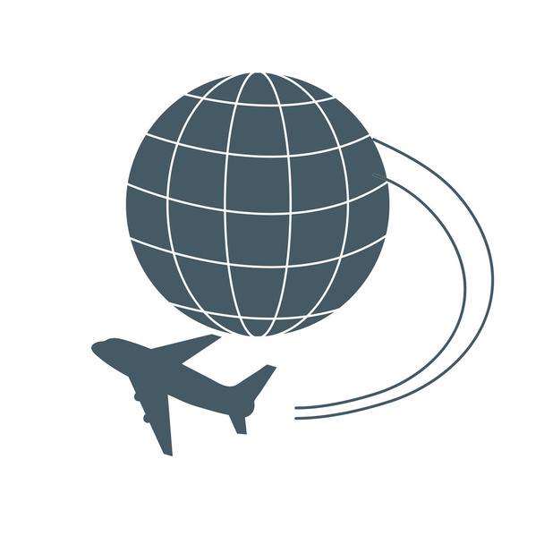 Stylizované ikony letů do jakéhokoli místa na zemi - Vektor, obrázek