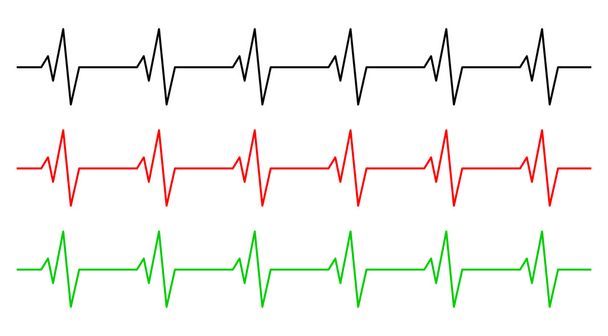 心臓のリズム、心電図の行ベクトル シンボル アイコン デザイン。白い背景に分離された美しいイラスト - ベクター画像
