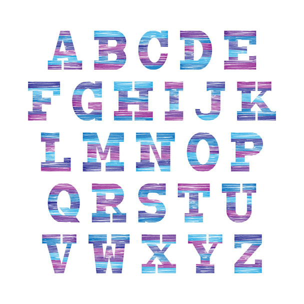 Multicolored Font, set of colorful letters. Vector alphabet - Vector, Imagen