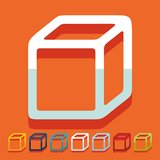 ícone simples cubo
 - Vetor, Imagem