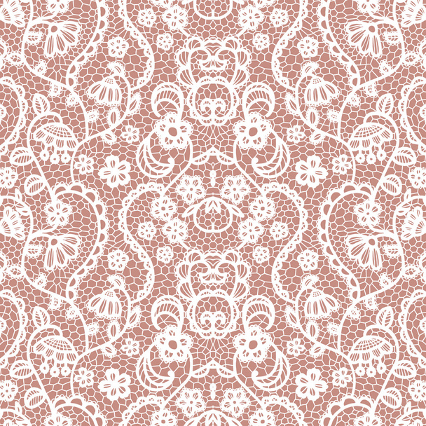 Lace seamless pattern with flowers - Vektör, Görsel