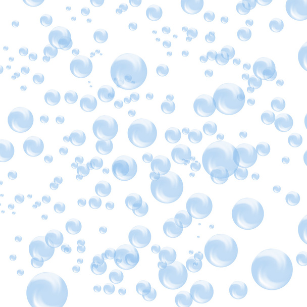 Набор голубых мыльных пузырей
 - Вектор,изображение