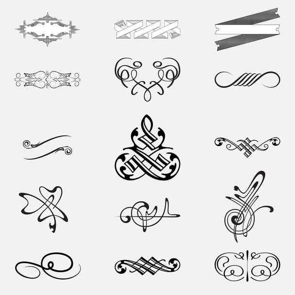 Calligraphic design elements set - Vector, Image