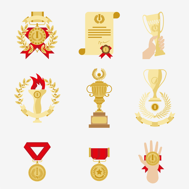 conjunto de ícones de troféus e prêmios
. - Vetor, Imagem