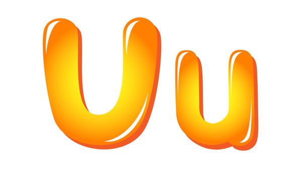 Alphabet letters in sun colors U - Vettoriali, immagini